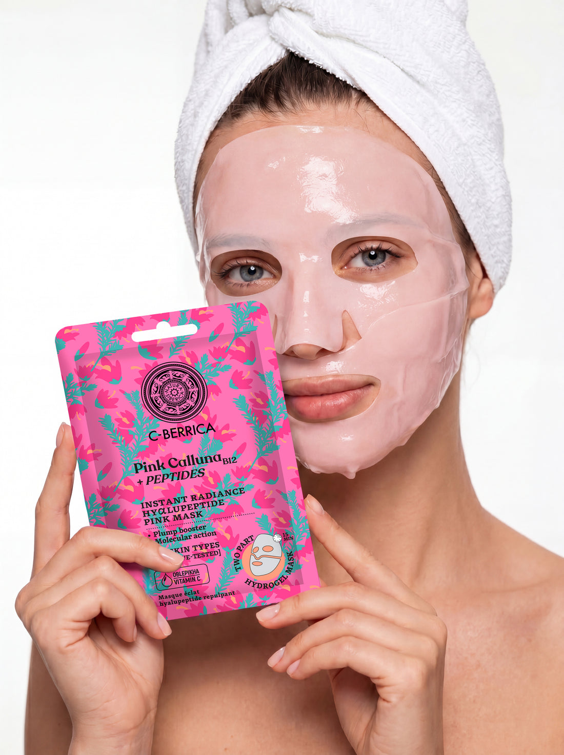 C-Berrica Pink Calluna Instant Radiance Hyαlupeptide Pink Mask