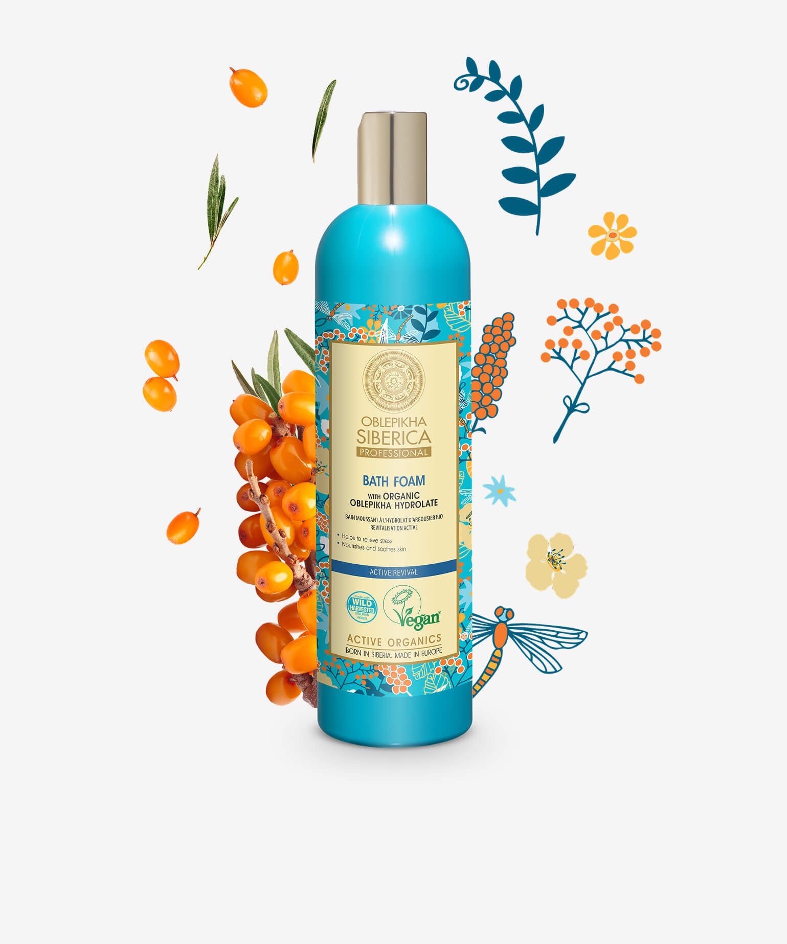 Bath Foam With Organic Oblepikha Hydrolate Active Revival