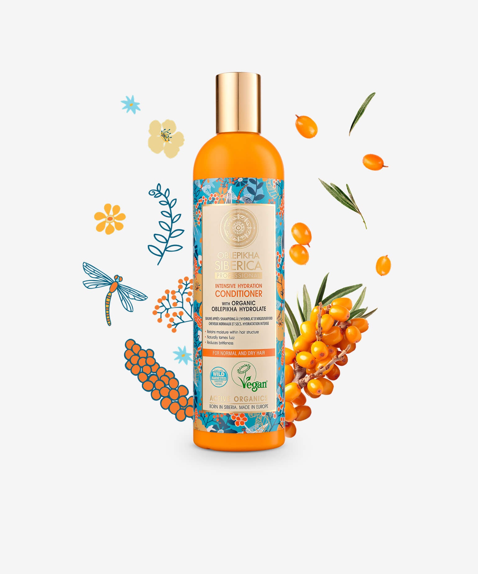 Conditioner With Organic Oblepikha Hydrolate For Normal And Dry Hair