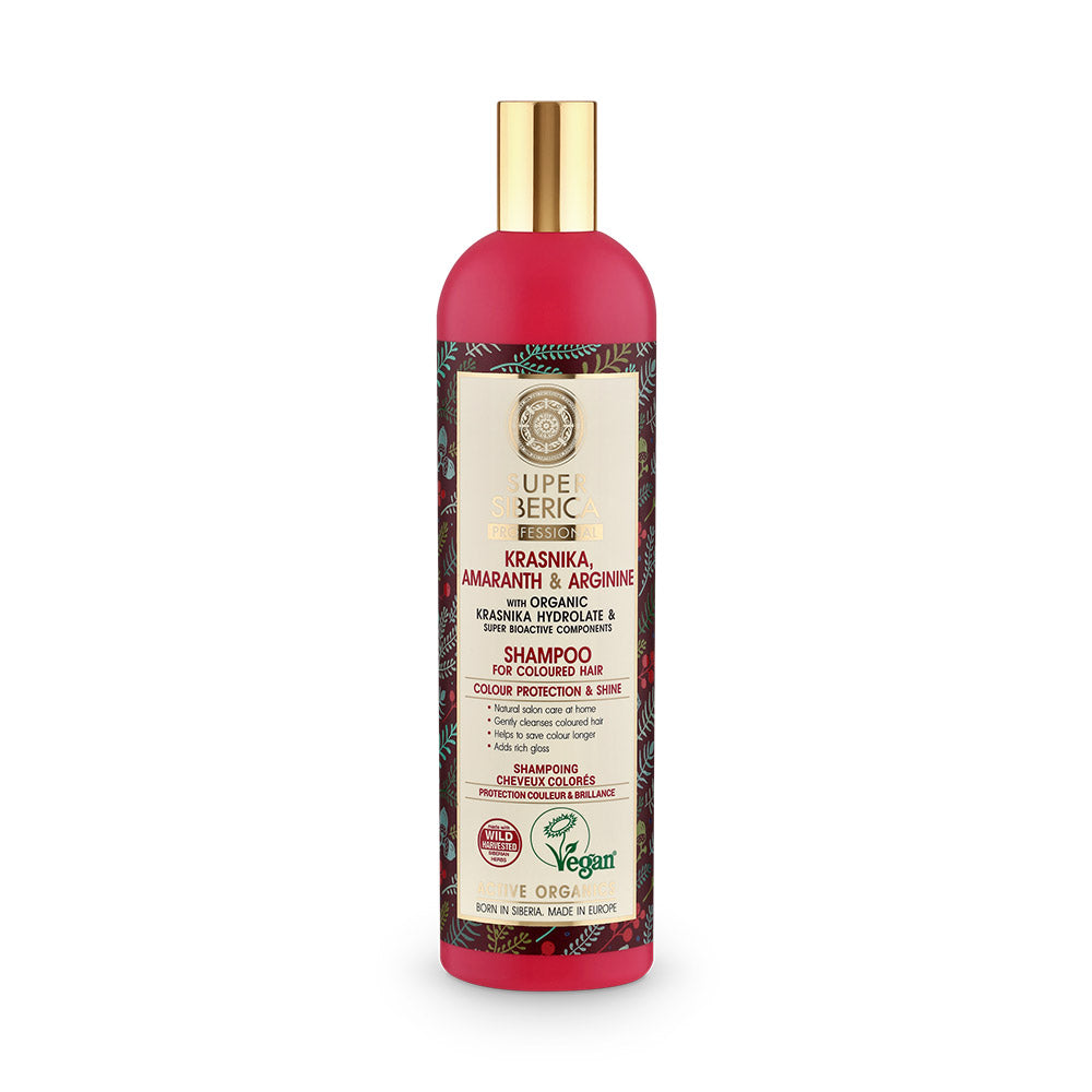 Super Siberica Krasnika, Amaranth & Arginine. Shampoo For Coloured Hair