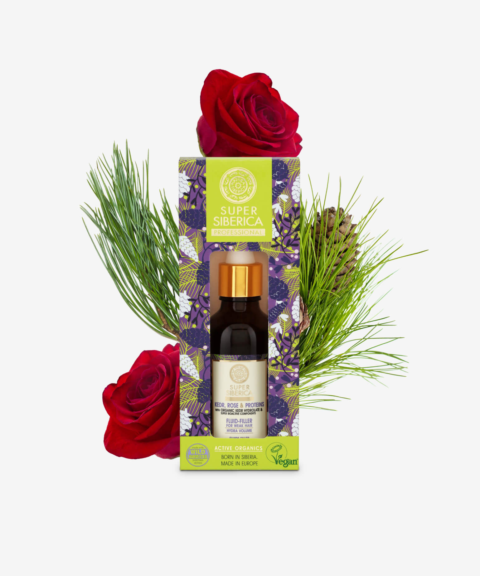 Super Siberica Kedr, Rose & Proteins. Fluid-Filler For Weak Hair