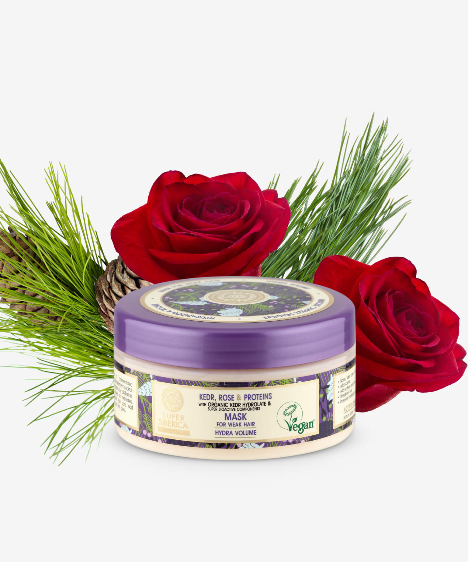 Super Siberica Kedr, Rose & Proteins. Mask For Weak Hair