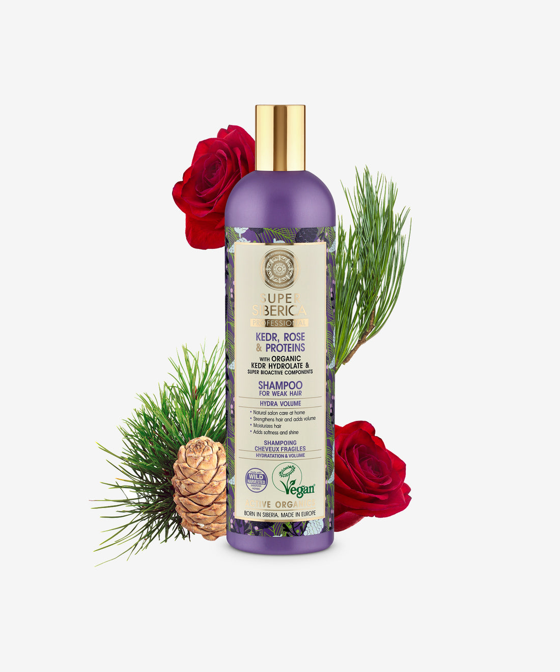 Super Siberica Kedr, Rose & Proteins. Shampoo For Weak Hair