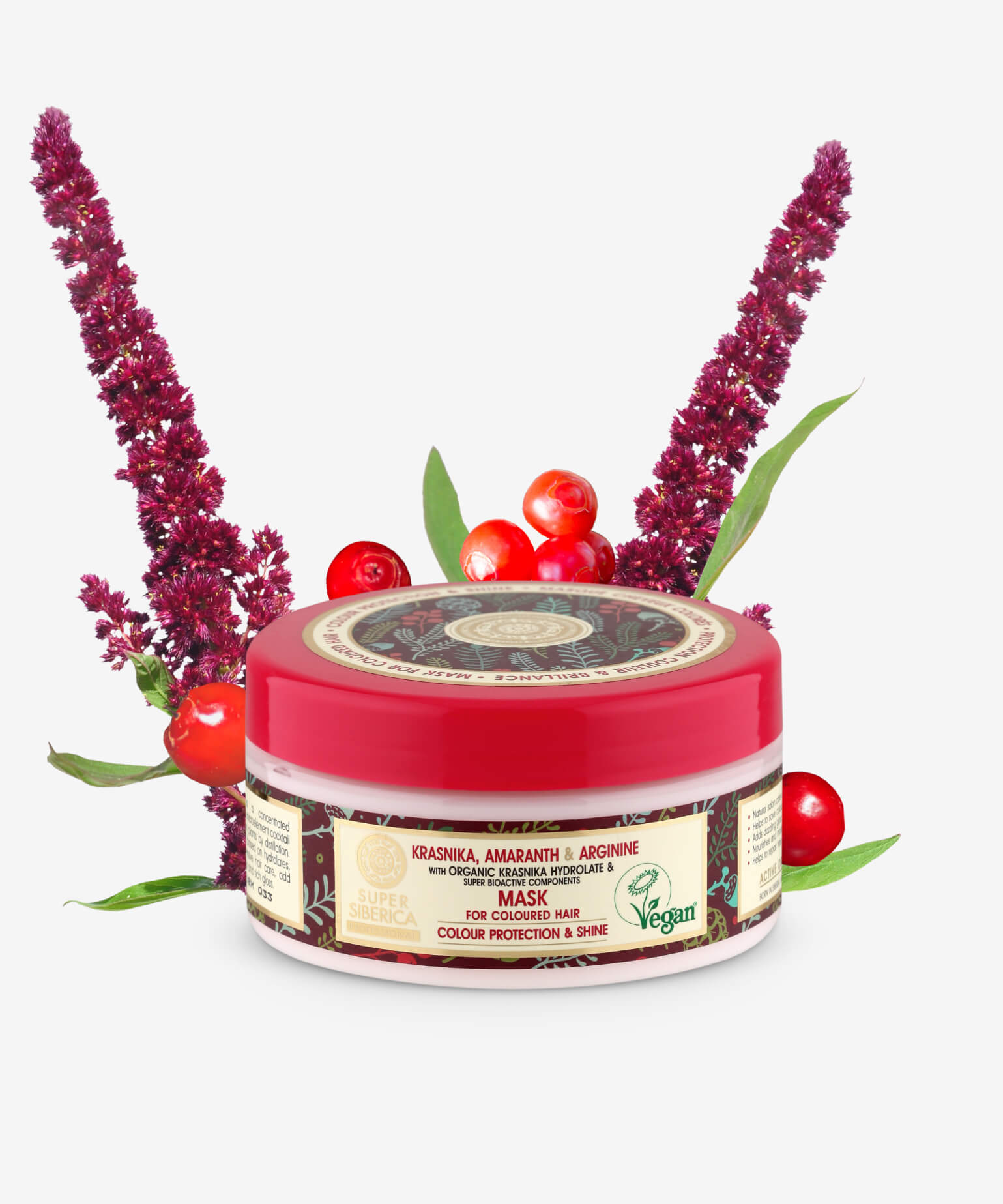 Super Siberica Krasnika, Amaranth & Arginine. Mask For Coloured Hair