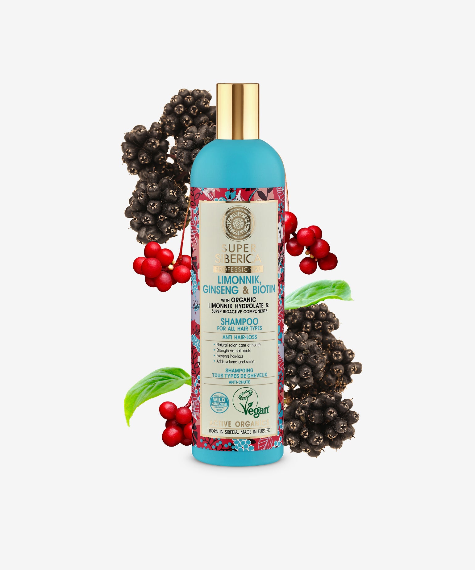 Super Siberica Limonnik, Ginseng & Biotin. Shampoo For All Hair Types