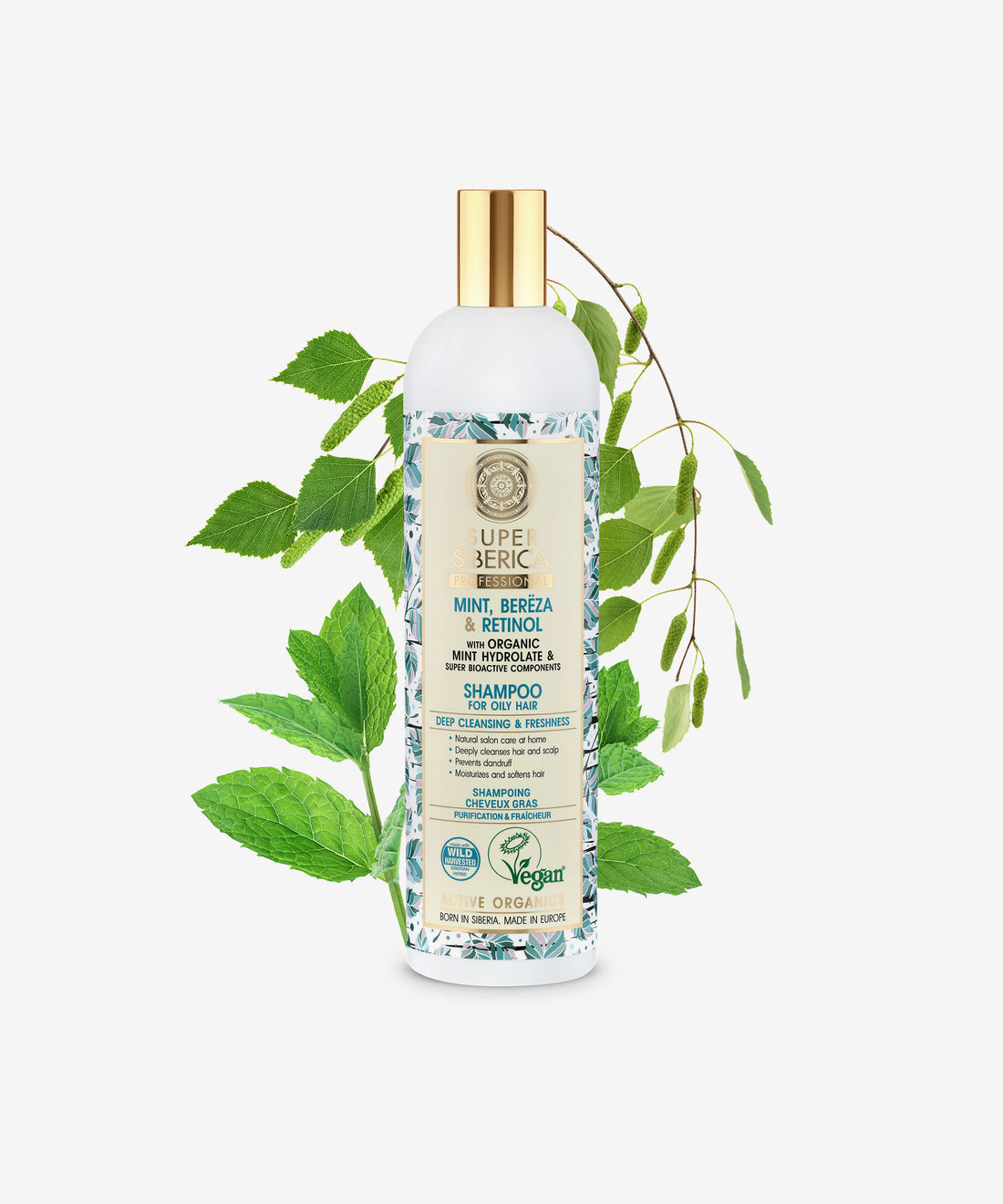 Super Siberica Mint, Bereza & Retinol. Shampoo For Oily Hair