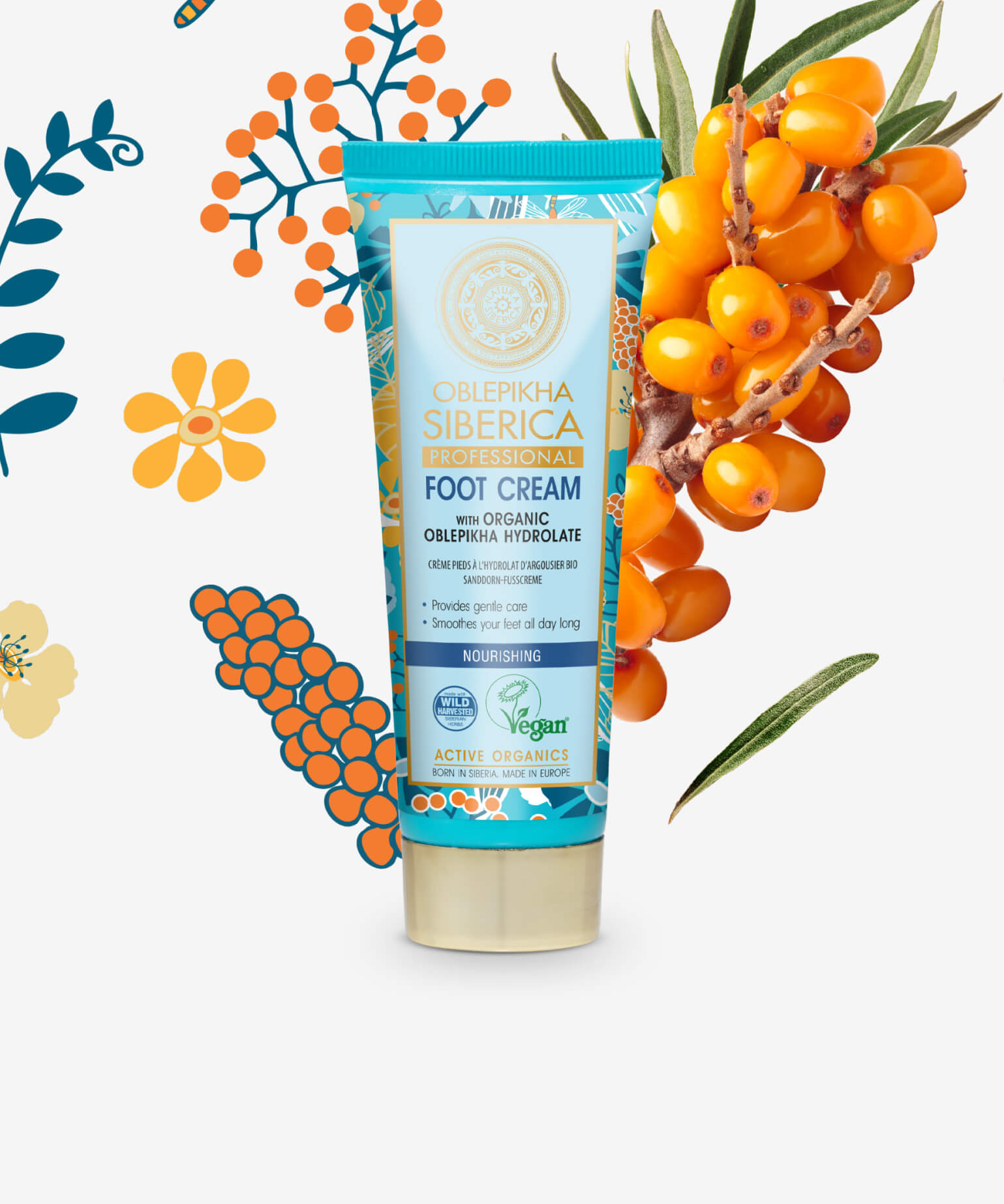 Foot Cream With Organic Oblepikha Hydrolate