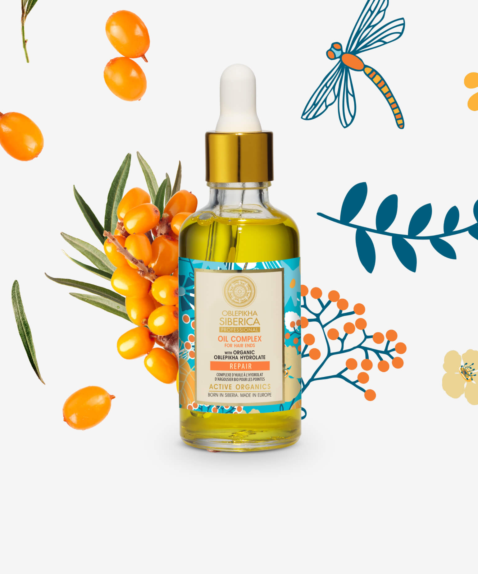 Oil Complex For Hair Ends With Organic Oblepikha Hydrolate