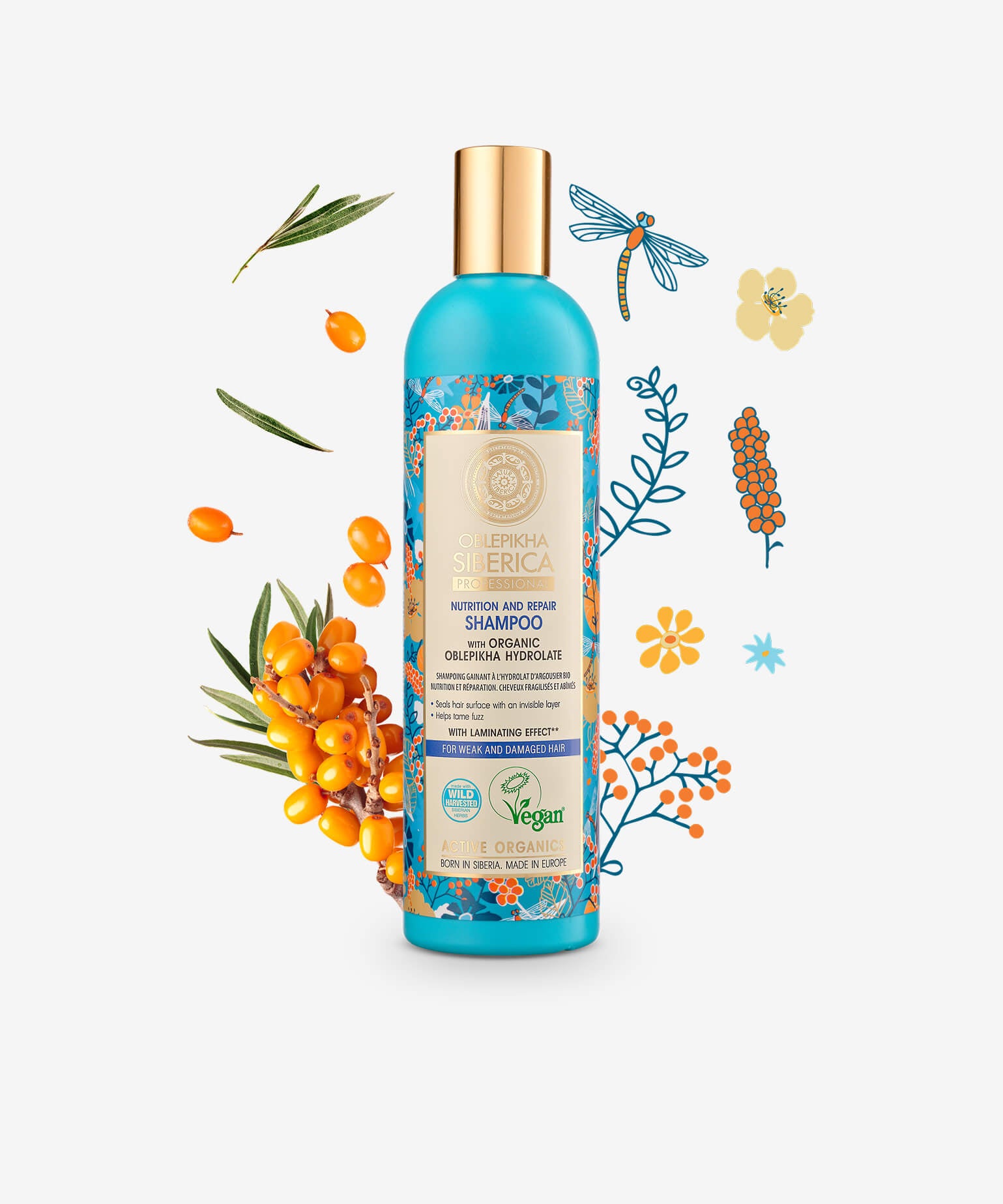 Shampoo With Organic Oblepikha Hydrolate For Weak And Damaged Hair