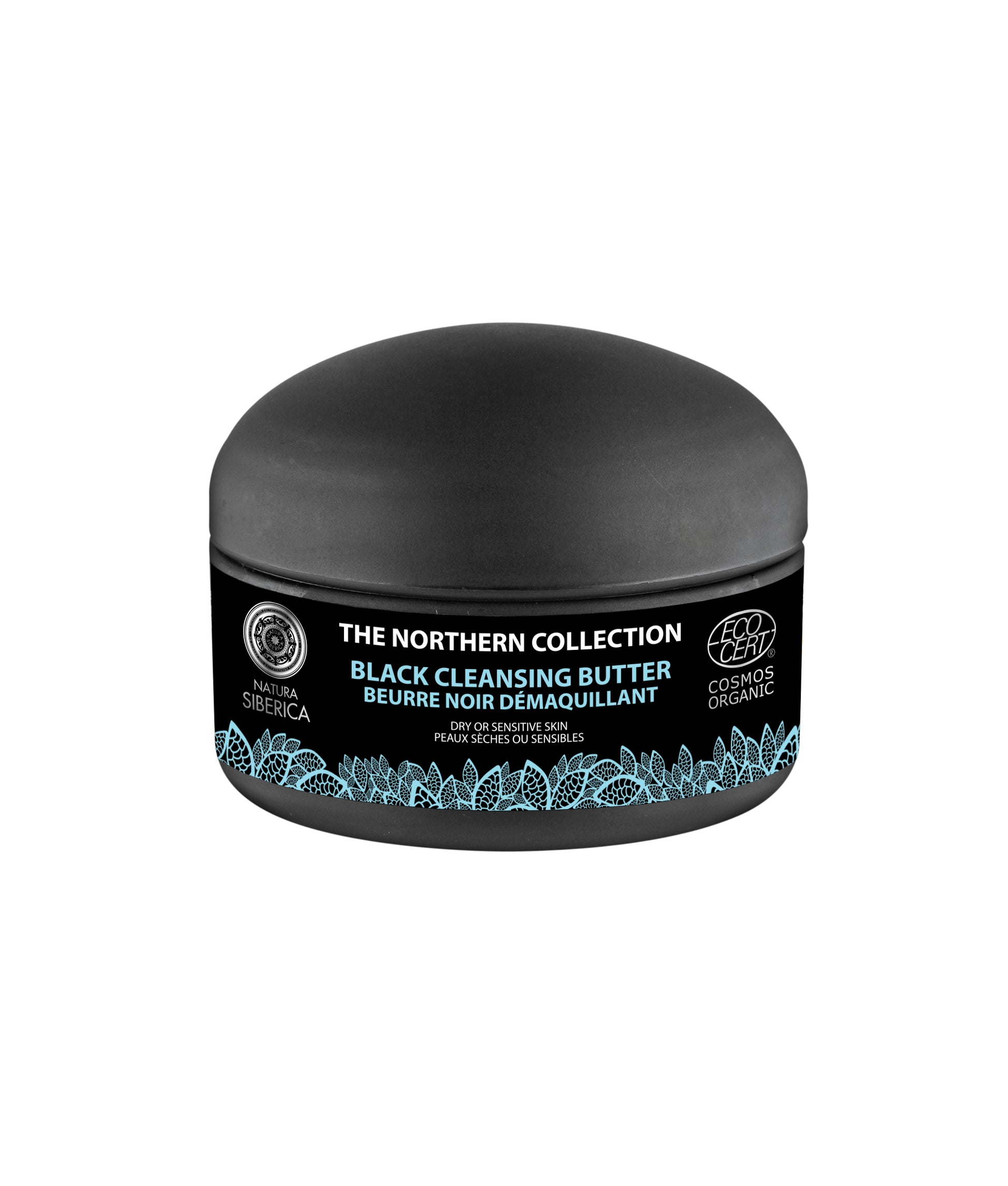 A jar of black cleansing butter for dry and sensitive skin from Natura Siberica "Northern Collection"