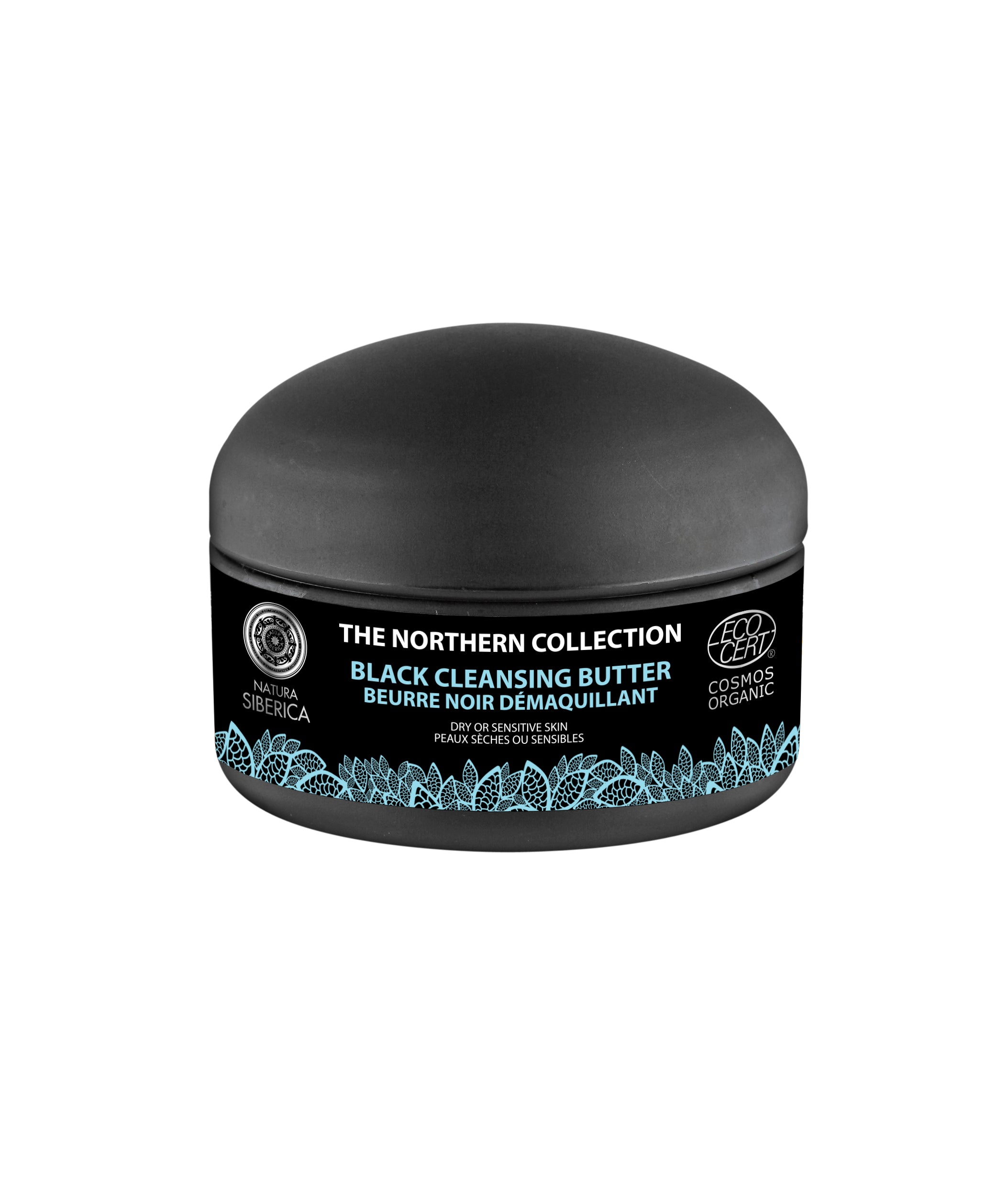A jar of black cleansing butter for dry and sensitive skin from Natura Siberica "Northern Collection"