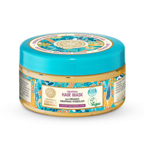 Hair Mask with Organic Oblepikha Hydrolate for Dry and Normal Hair